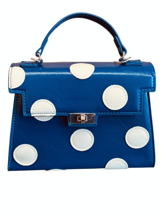 Melie Bianco Handbags - NWOT Melie Bianco Maisel Top-Handle Bag in Blue with White Dots